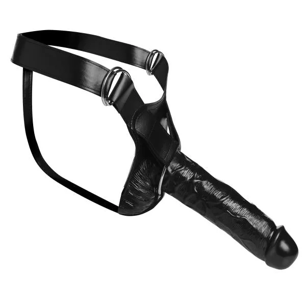 Infiltrator Hollow Strap On With 10 Inches Dildo Black