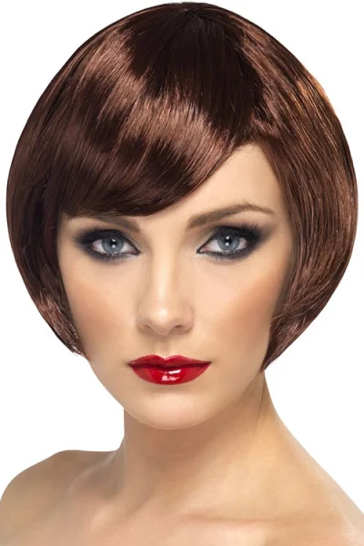 Brown Cropped Babe Wig By Smiffys