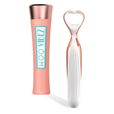 Doc Johnson Rose Gold Silicone Vibrator with Heart Shaped Finger Loop