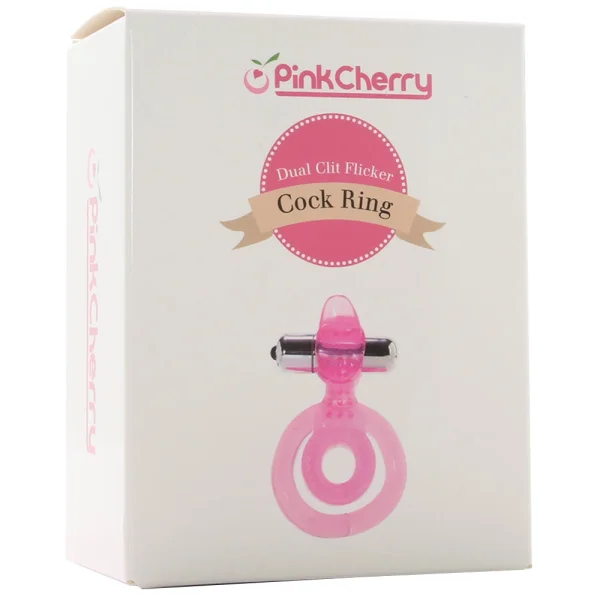 PinkCherry Dual Clit Flicker Cock Ring