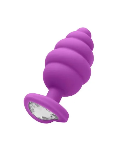 Ribbed Diamond Heart Plug