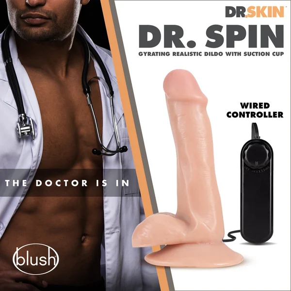 Dr. Skin - Dr. Spin - 6 Inch Gyrating Realistic Dildo - Vanilla — image 25 of 25