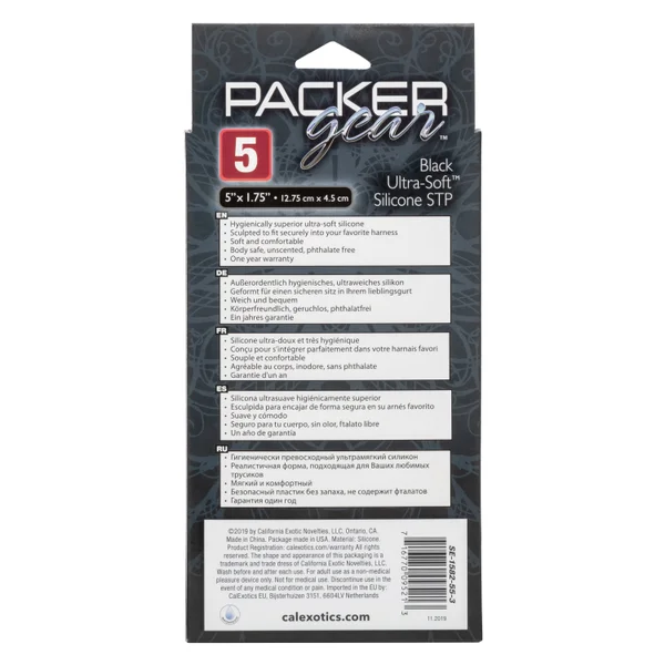 Packer Gear 5"-12.75 Cm Ultra-Soft Silicone Stp - Black — image 10 of 13