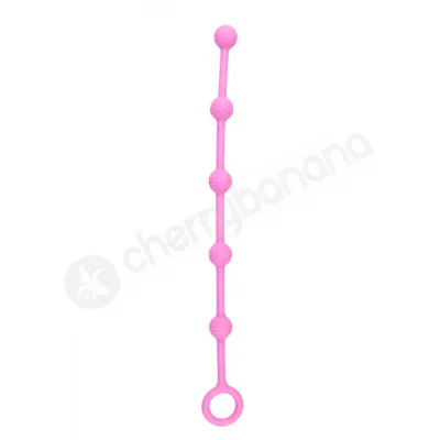 Easytoys Pink Small Ribbed Anal Beads
