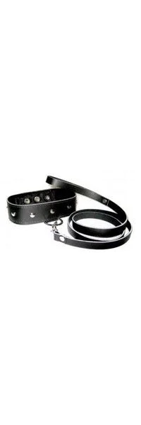 Sportsheets Leather Leash and Collar Set
