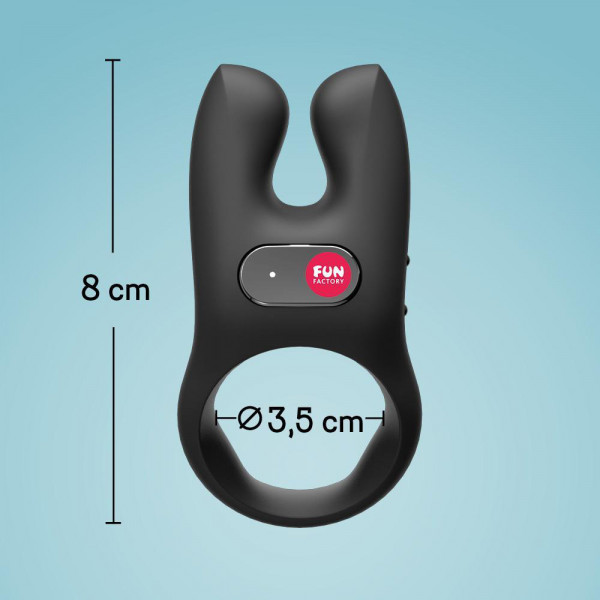 Fun Factory NOS Vibrating Silicone Cock Ring - Black