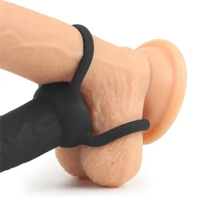 Lovetoy Silicone Fantasy Double Prober Dual Cock Ring with Dildo