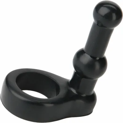 Platinum Silicone The Double Dip Double Penetration Cock Ring Black