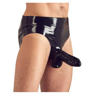 Mens Latex Panties With Penis Sleeve Black X large