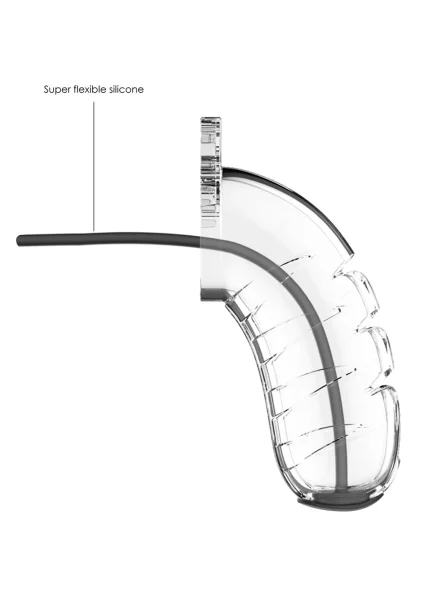 Man Cage 16 Male 4.5 Inch Clear Chastity Cage With Urethal Sound — image 4 of 6