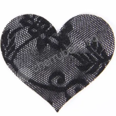 Cherry Banana I m So Thorny Floral Lace Black Heart Shaped Nipple Pasties 2 Pack