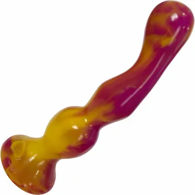 Inanna Neon Silicone Suction Cup Dildo By SelfDelve Yellow Purple
