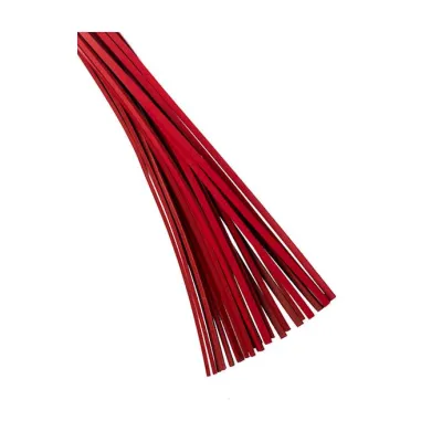 Bound X Saddle Leather Flogger With Lambskin Handle Red Black