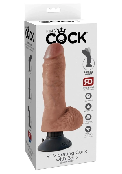 King Cock 8'' Vibrating Cock with Balls