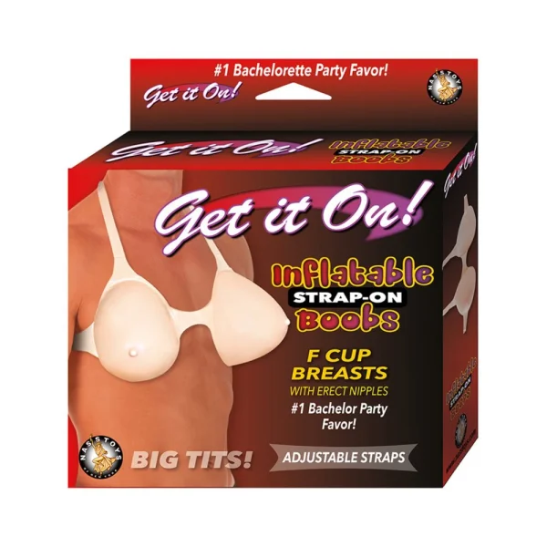 Get It On Inflatable Strap On Boobs Beige