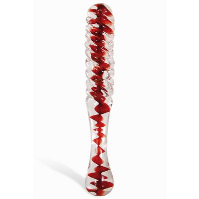 Adam and Eve Sweetheart Swirl 8 7 Glass Dildo