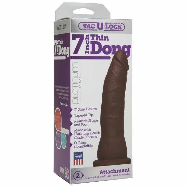 Platinum Edition Silicone 7 Inch Thin Dong - Brown