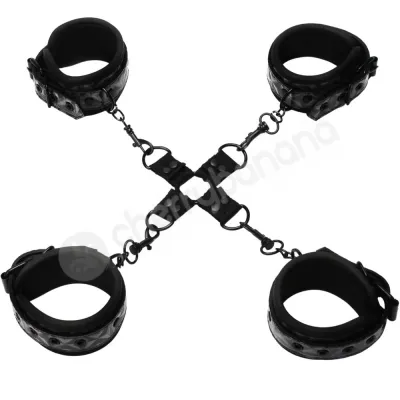 Whipsmart Diamond Hogtie Black 4 Cuff D Ring Restraint System