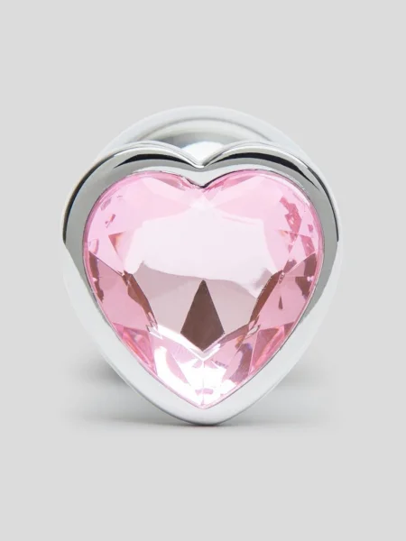 Lovehoney Jeweled Heart Metal Medium Butt Plug 3 Inch