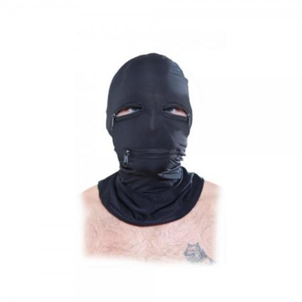Fetish Fantasy Black Zipper Face Hood O/S