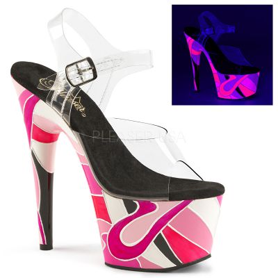 7 inches Heel 2 3 4 inches UV Reactive PF Ankle Strap Sandal