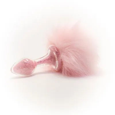 Crystal Delights Magnetic Sparkle Bunny Tailed Butt Plug Pink