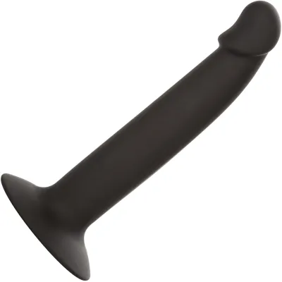 Silicone Slim Anal Stud Suction Cup Dildo By CalExotics Black