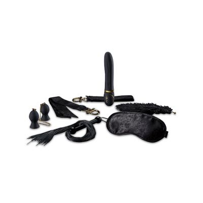 Fredericks Of Hollywood Rechargeable Vibrator And Deluxe Fetish Set Black