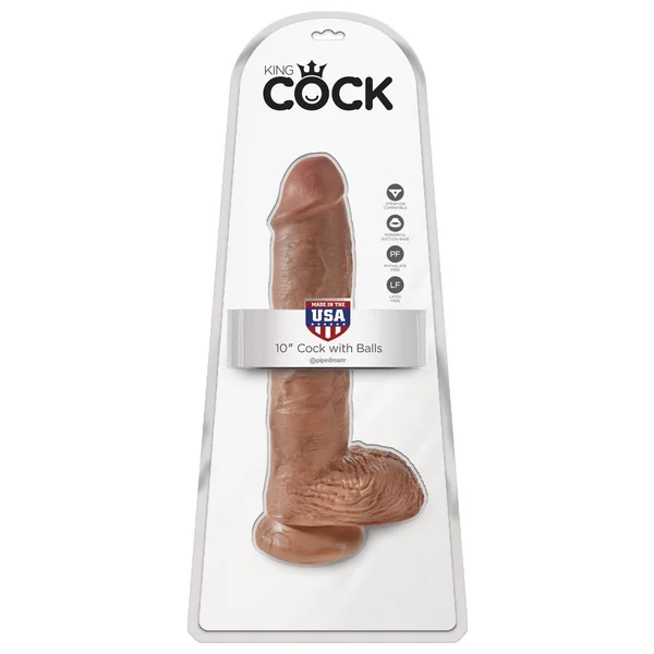 King Cock  10" Cock With Balls - Tan — image 8 of 10