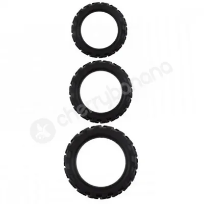 Renegade Black Endurance Cock Rings 3 Pack