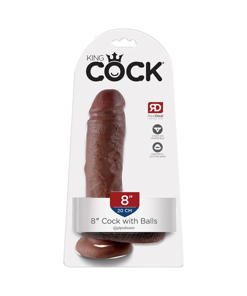 Pipedream King Cock Dark Tone Ballsy Dildo - 7, 9 or 10 Inch
