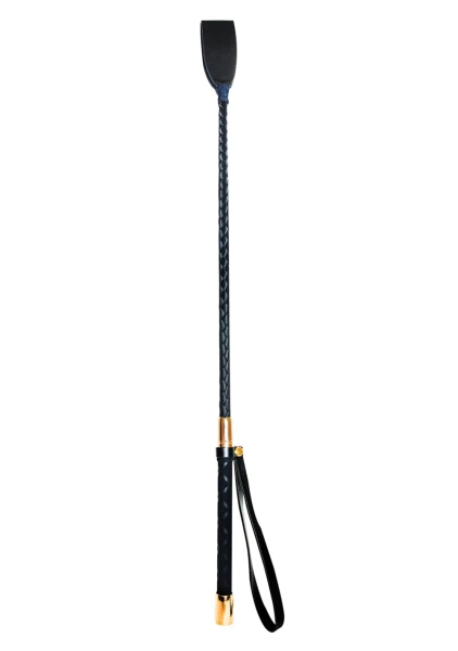 Bound Noir Nubuck Leather Riding Crop