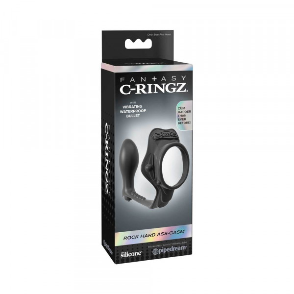 Rock Hard Ass Gasm Vibrating Ring - Black
