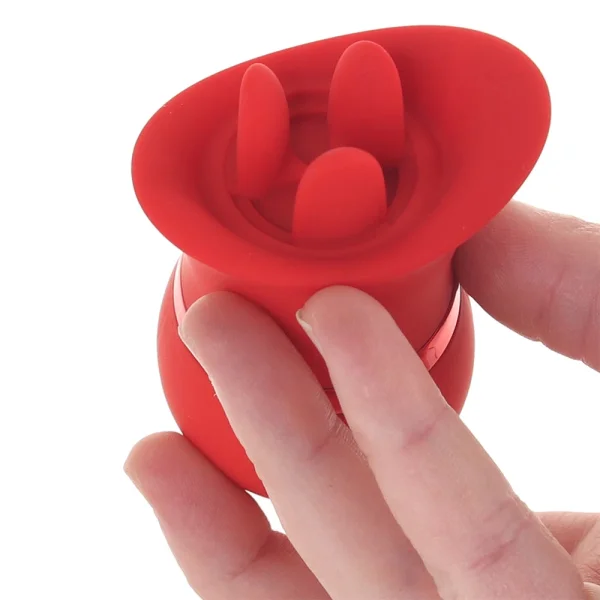 French Kiss Suck & Play Rechargeable Waterproof Silicone Interchangeable Set By CalExotics - Red