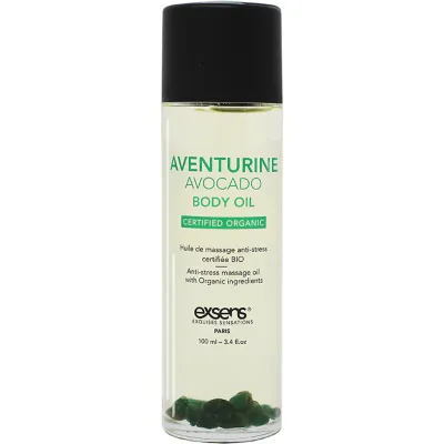Aventurine Avocado Crystal Massage Oil by Exsens 3 4 fl oz