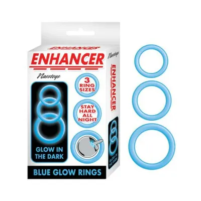Enhancer Blue Glow Rings Set Of 3