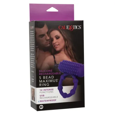 Silicone Rechargeable 5 Bead Maximus Ring Purple