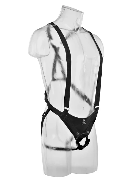 King Cock 12" Hollow Strap-on Suspender System -  Flesh