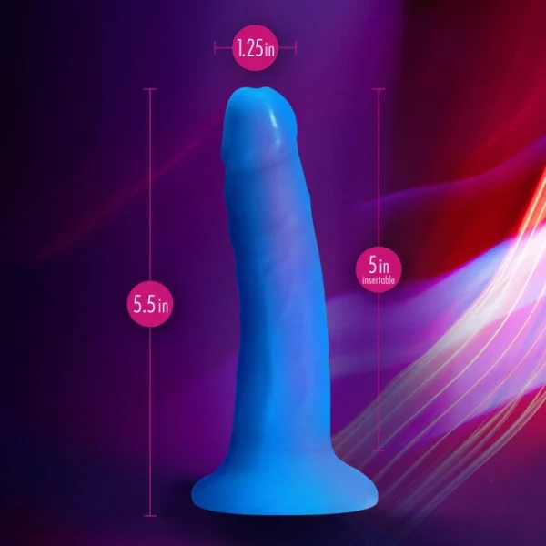 Neo Elite - 6-inch Silicone Dual-density Cock - Neon Blue