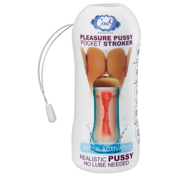 Pleasure Pussy Pocket Stroker Water Activated - Tan — image 20 of 20
