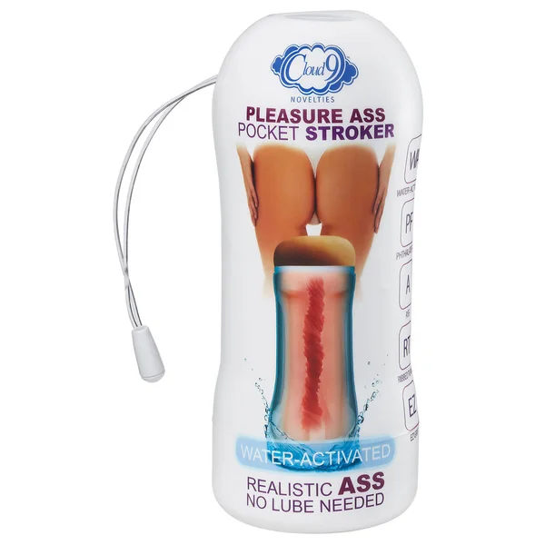 Pleasure Anal Pocket Stroker Water Activated - Tan — image 9 of 9