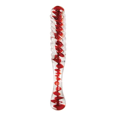Adam Eve Eve s Sweetheart Swirl Glass Dildo Clear Red