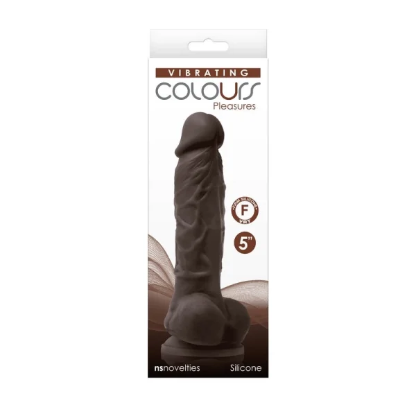 NS Novelties Colours 5″ Vibrating Dark Brown Dildo