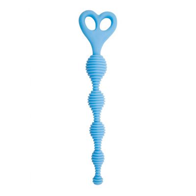 Climax Anal Anal Beads Silicone Stripes Blue Giant Anal Beads