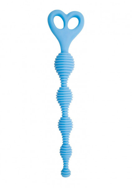 Climax Anal Anal Beads Silicone Stripes - Blue - Giant Anal Beads