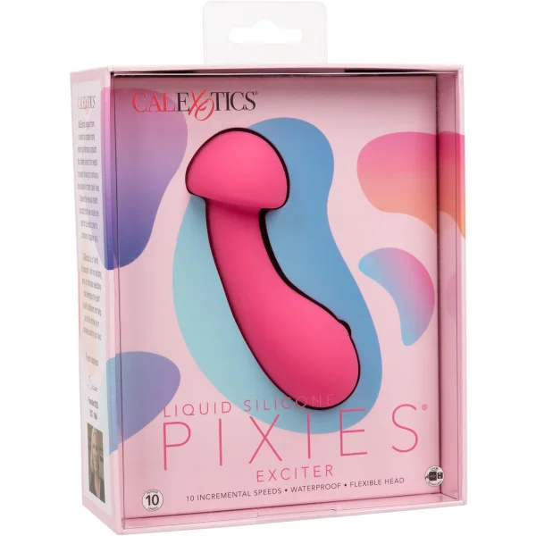 Liquid Silicone Pixies Exciter Rechargeable Waterproof Vibrator By CalExotics - Pink