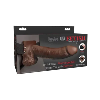 Fetish Fantasy Series 8 Hollow Rechargeable Strap on With Remote Brown