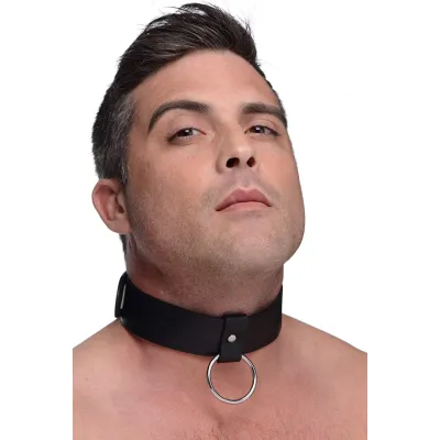 Strict Vegan Collar with Ring Black