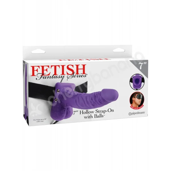Fetish Fantasy Series Purple 7'' Hollow Strap-on With Balls