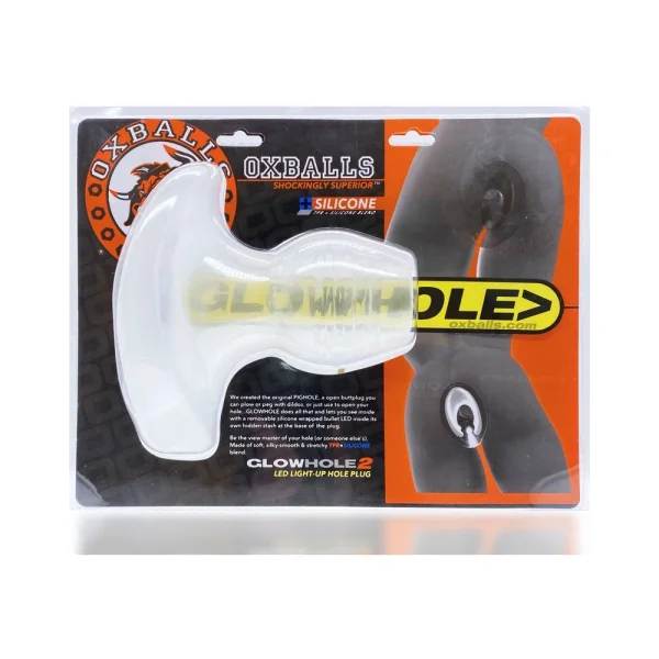 Oxballs Glowhole-1 Buttplug With Led Insert Small Clear Frost — image 6 of 9